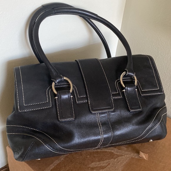 Coach purse handbag black 13"×10" with wallet - Picture 2 of 16